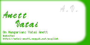 anett vatai business card